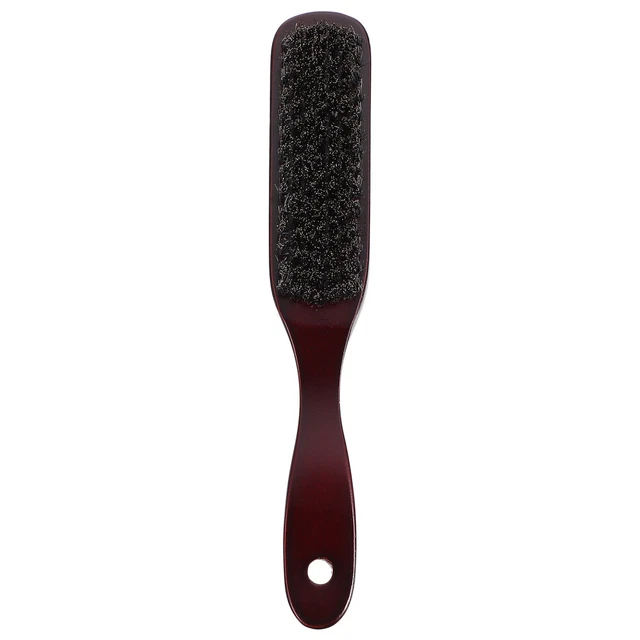 Spazzola da barba in legno manico lungo uomo cinghiale setole rotonde