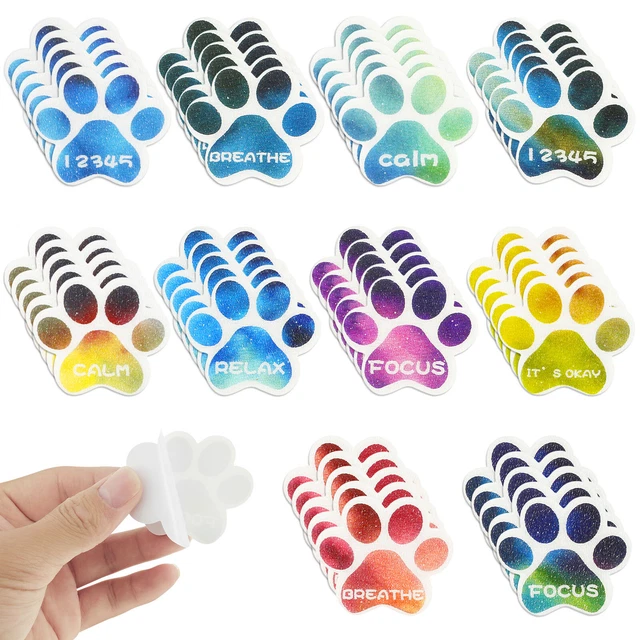 Dragon Grips Puppy Calm Strips - 17 Pc Anxiety Sensory Stickers With Textured Surface For Stress Relief