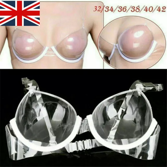 SEXY TRANSPARENT CLEAR Push Up Bra Strap Invisible Bras Women Underwire 3/4  Cup £4.47 - PicClick UK