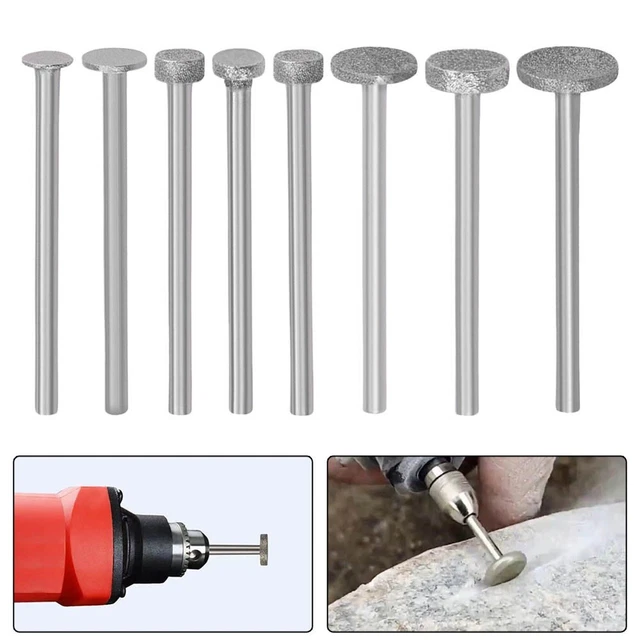 2x Diamond-Grinding Head-Burrs Abrasivo Lucidatura Pietra Giada Intagli