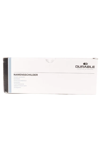 Durable Namensschild (mit Kombiklemme, 40 x 75 mm, Acryl) 25 Stück, transparen