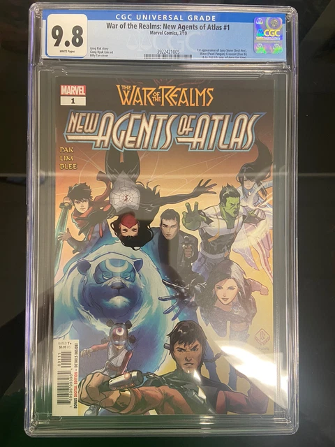 War of the Realms: New Agents Atlas 1 CGC 9.8 1st Aero, Luna Snow & Wave