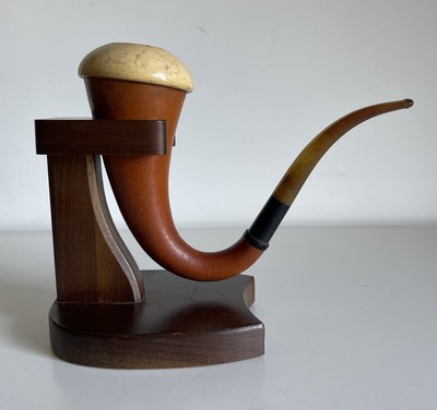 Pipa rara usata da collezione CALABASH no brand vintage meerschaum no portapipa 