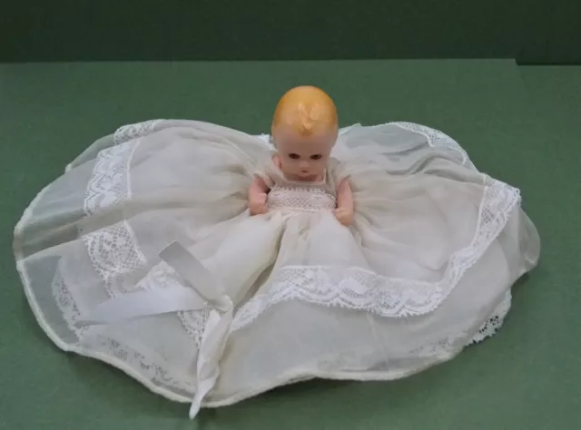 Vintage Nancy Ann Storybook Doll #70 Christening Baby - Plastic - Sleep Eyes