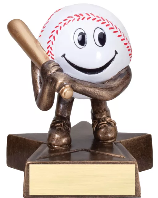 Adorable baseball award trophy, perfect for t-ball with engraving, 4" tall