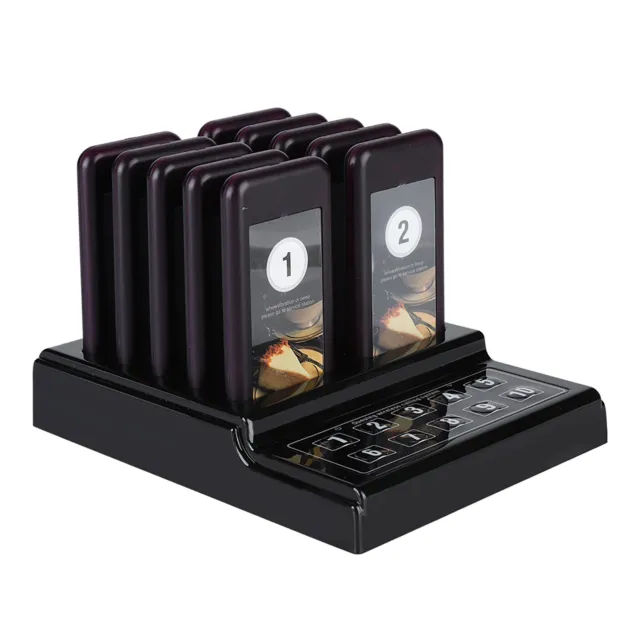 Wireless Pager System Restaurant Queuing Calling System 10 Pager 100-240V UK SP5
