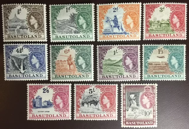 Basutoland 1954 Definitives Set Values To 1s MNH Rest MH