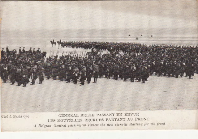 CPA GUERRE 14-18 WW1 BELGIQUE BELGIUM LA PANNE soldats et général belges