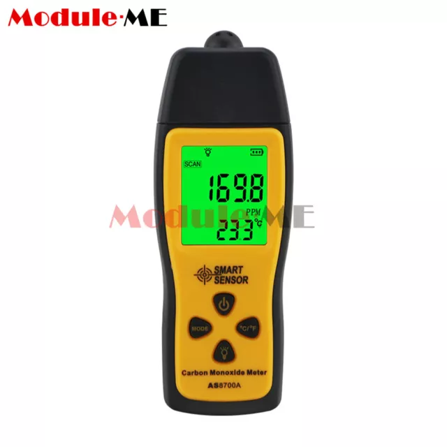 Smart Sensor AS8700A Handheld Carbon Monoxide Meter CO Gas Leak Detector Alarm