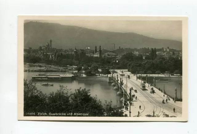 uralte AK Zürich Quaibrücke  und Alpenquai //08