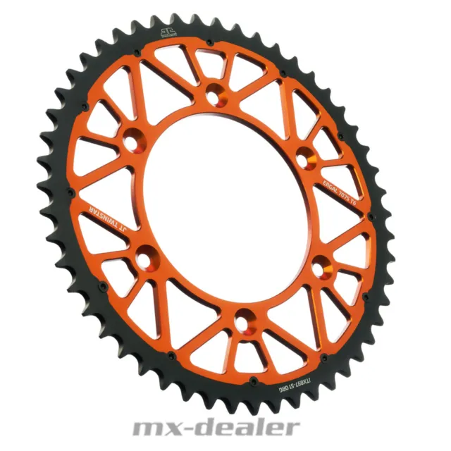 JT Sprockets Dual Stahl Alu Kettenrad 49 Zähne Twinstar Orange KTM SX SXF EXC