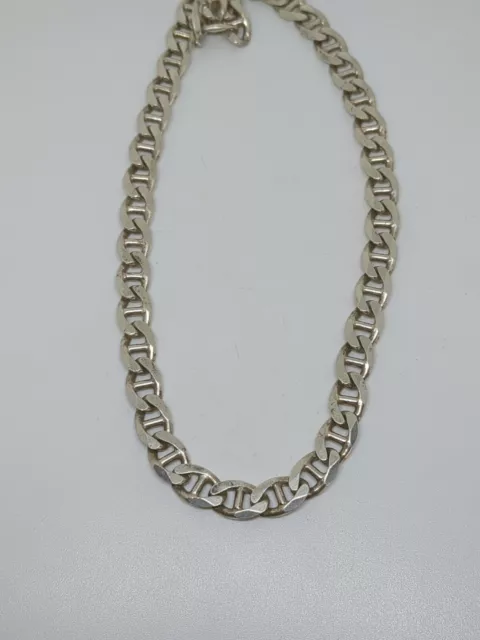 Sterling Silver 925 Italy Livior Mariner Link Chain Necklace 20" 7.5mm