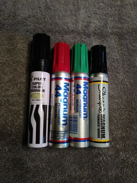 Vintage Sanford Magnum 44 Permanent Marker - Black Ink, Wide Tip, Made In Canada, Tested, 071641440012