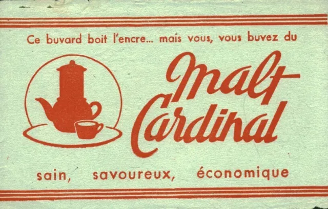 Buvard vintage café Malt Cardinal