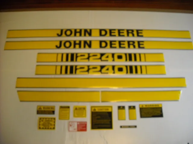 To fit John Deere 2240 tractor hood decal set with caution kit