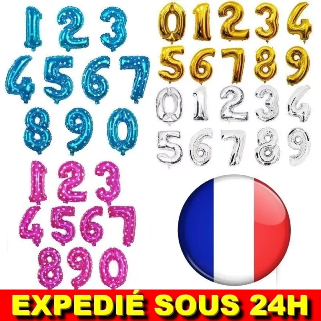 ✅ Ballon Numéro Joyeux Anniversaire Décoration Baptême Mariage Fête Année 16P