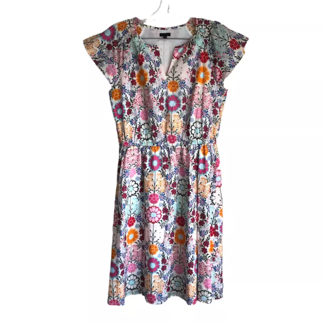 TALBOTS WOMEN'S MIDI Dress Plus 14W Floral Blue Elastic Waist Lined 100%  Cotton £29.16 - PicClick UK