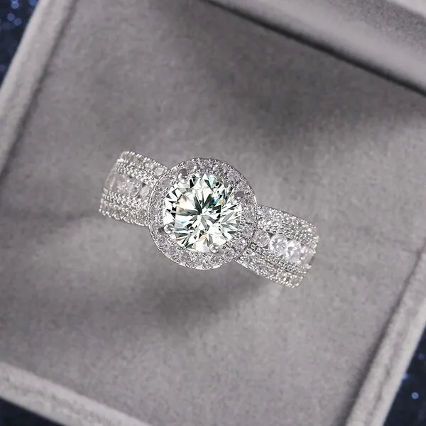 Shine Women 925 Silver Rings White Sapphire Wedding Ring Free Ship Size 6-10 2