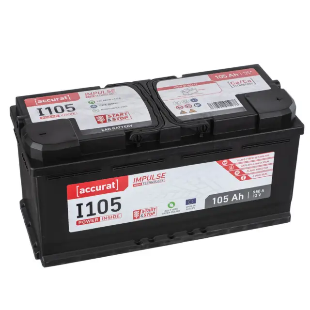 AGM START STOP Batterie 80Ah 12V 800A Batterie Voiture Stop EUR