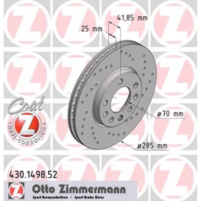 2 Zimmermann Sportbremsscheiben vorne für Fiat Croma Opel Signum Vectra C GTS 2