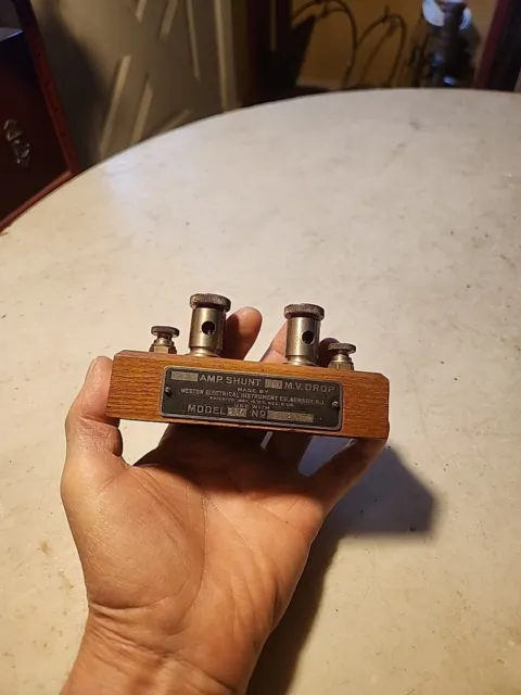 Antique WESTON ELECTRICAL INSTRUMENT CO. Patent 1908-3 Amp Shunt 100 M V Drop