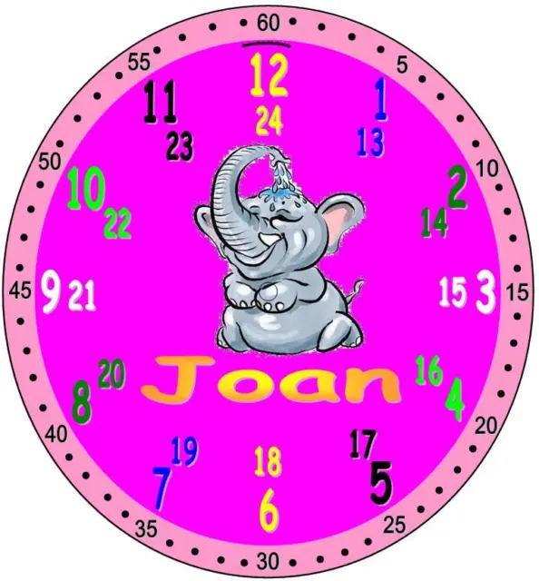 Wanduhr Kinder Lernuhr Kinderuhr Uhr Einschulung Rennauto Hahn Harlekin Elefant