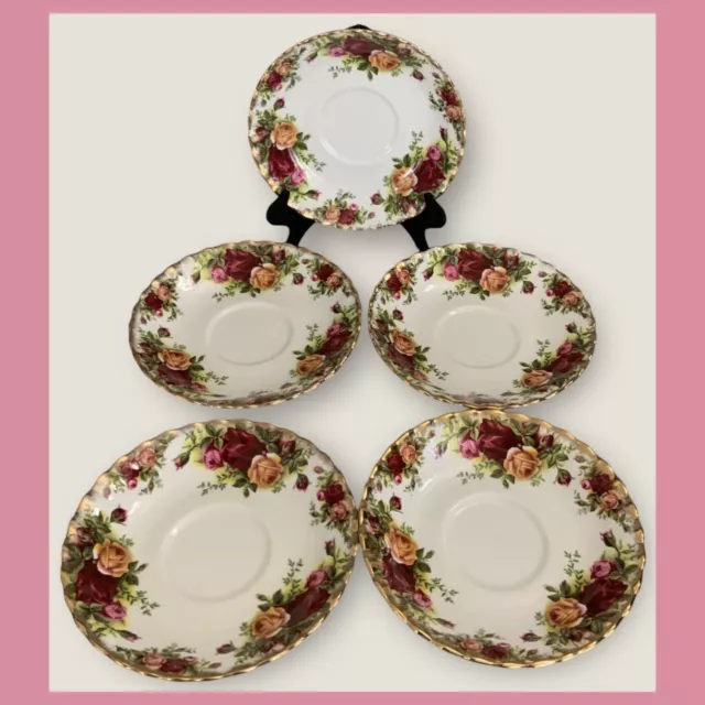 Royal Albert Old Country Roses Bone China - 5 ⅜” Saucer Plates - SET OF 5!