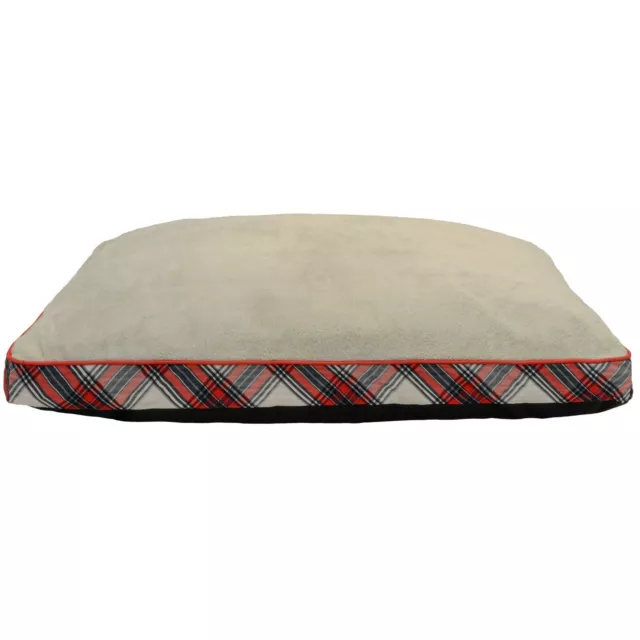 X-Large Comfortable Cozy Gusseted Dog Bed, 32"x 42", Red/Tan