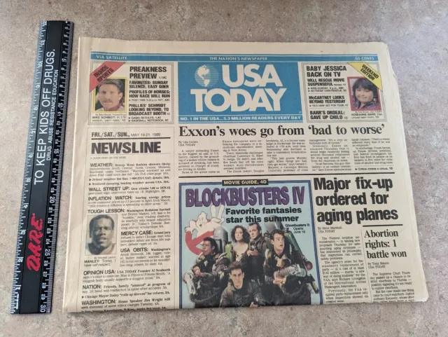 Vintage USA Today Newspaper May 1989 Ghostbusters II Batman Indiana Jones