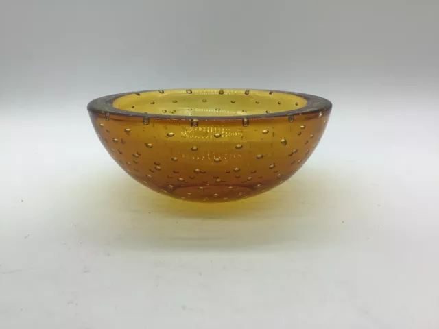 Whitefriars Controlled Bubble Art Glass Bowl (4.5 In Wide X 1.75 In Tall) 3