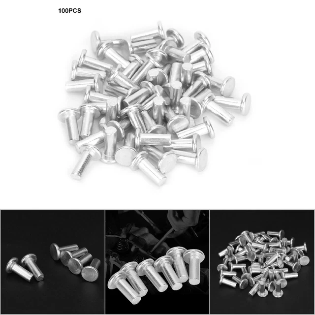 (M4*10) 100pz rivetti testa piatta in alluminio testa piatta rivetto solido GB867 M-4
