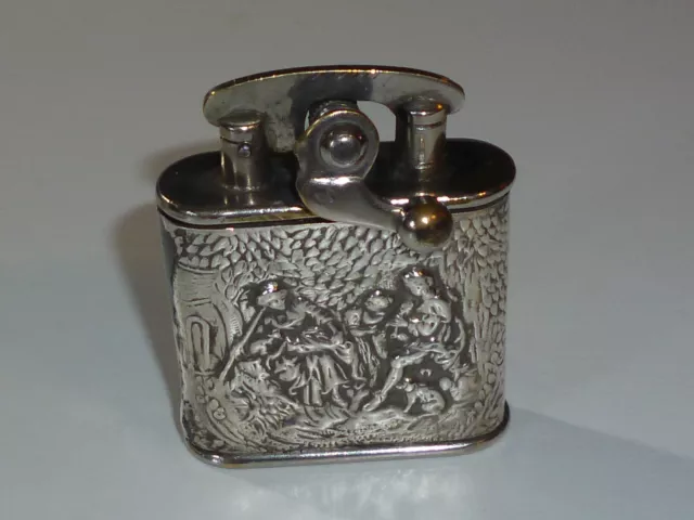 COLIBRI Semi-Automatic Lighter " Kickstarter With 830 Silver Case -1930 - Rare