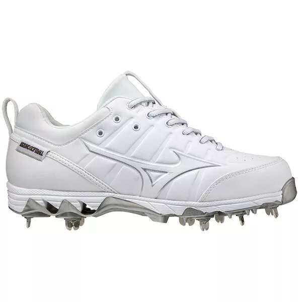 Mizuno WOMEN'S 9-Spike Swift 7 Metal Cleats White for Baseball Softball