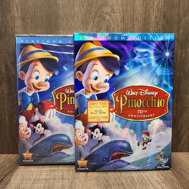 Pinocchio DVD 2009 2-Disc Set 70th Anniversary Platinum Edition W/ Slipcover NEW