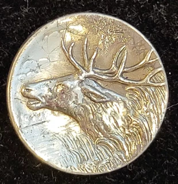 Antique Unger Brothers Art Nouveau Reindeer Deer Sterling Silver Pin Signed