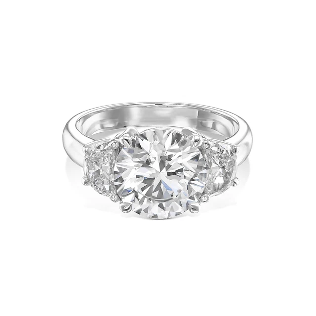 Diamond Engagement Ring VS1 F 3.12 Carat Lab-created 14k White Gold IGI CVD