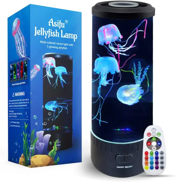 Jellyfish Lava Lamp Electric Cute Dimmable Aquarium LED Mood Color Changing Nigh