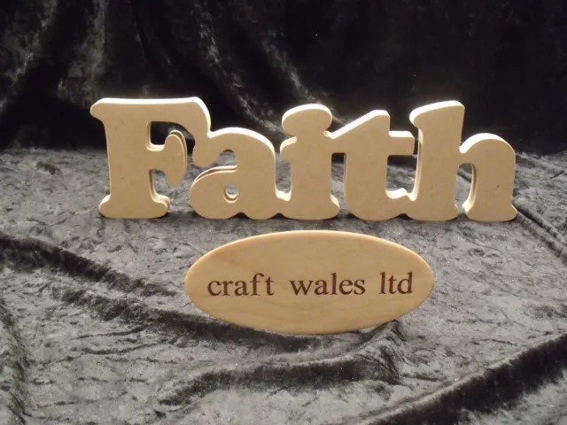 Wooden Words Faith MDF sign decorate Freestanding plaque Craft Gift Family