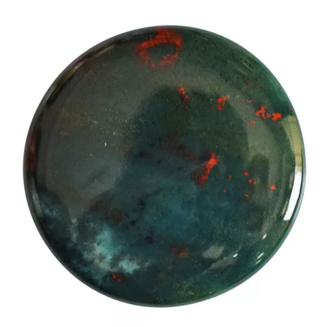 Natural Blood Stone Loose Gemstone Round Cabochon From Madagascar 28 Cts