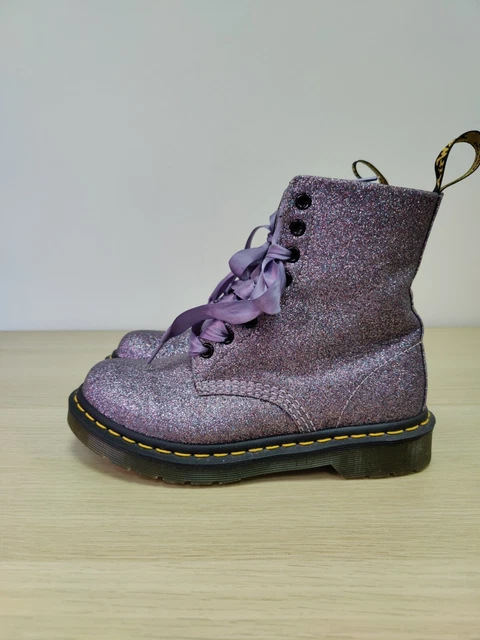 Dr martens pascal glitter purple sale