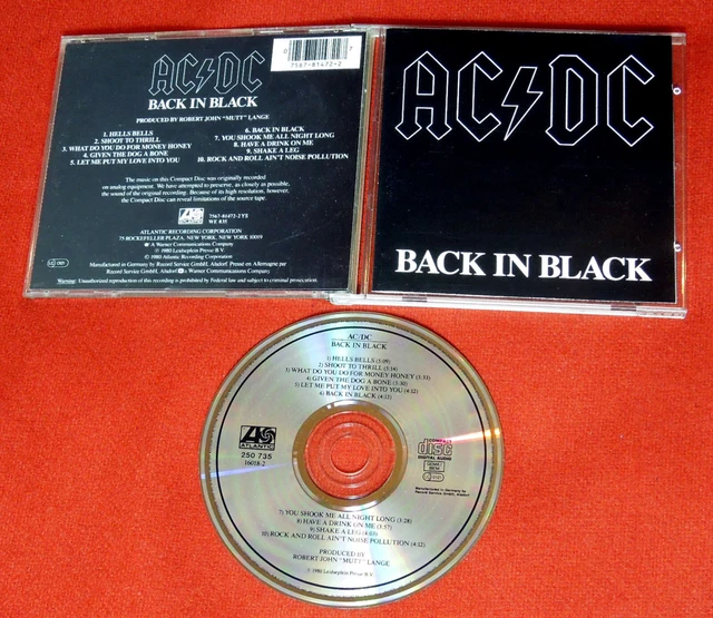 AC/DC BACK IN Black GERMANY CD TOP! rare oop early press ST. PAULI ...