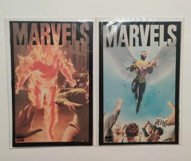 MARVELS (1994) Set 1 2 Book ONE TWO ACETATE 1st Print VF/NM Human Torch Monsters