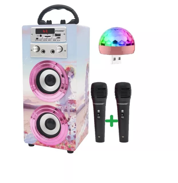 (3º Generación)- Altavoz Bluetooth Portatil Karaoke con Micrófonos Incluidos | L