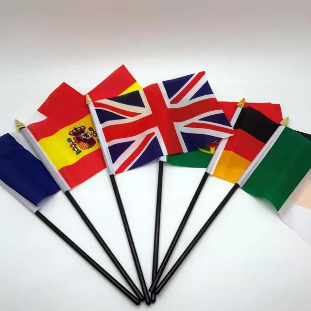 Hand Table Flag EUROPE Flags ALL COUNTRIES Without Base Country Display EU 6 x 4