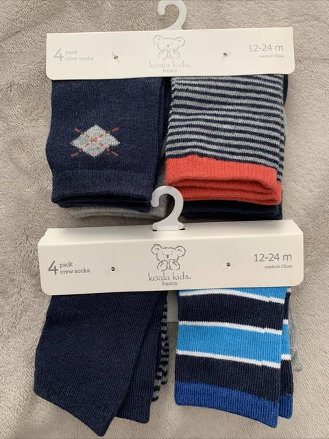 NWT 8 Pairs Koala Kids Socks 12-24 Months