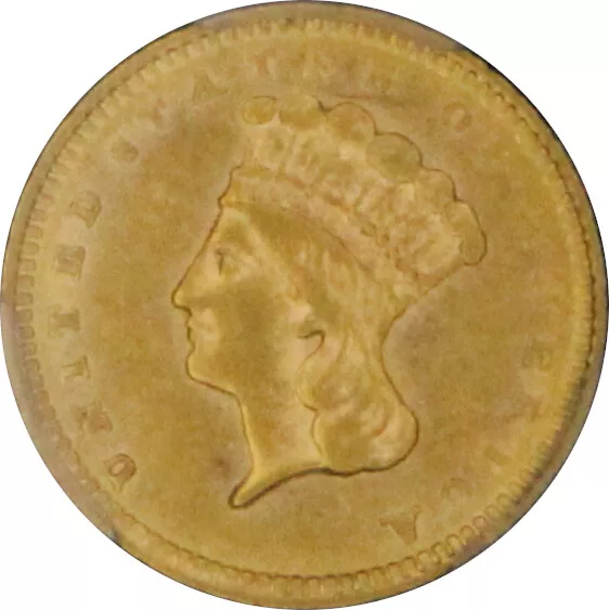 1860-S AU53 Indian Princess Dollar , PCGS 44818319