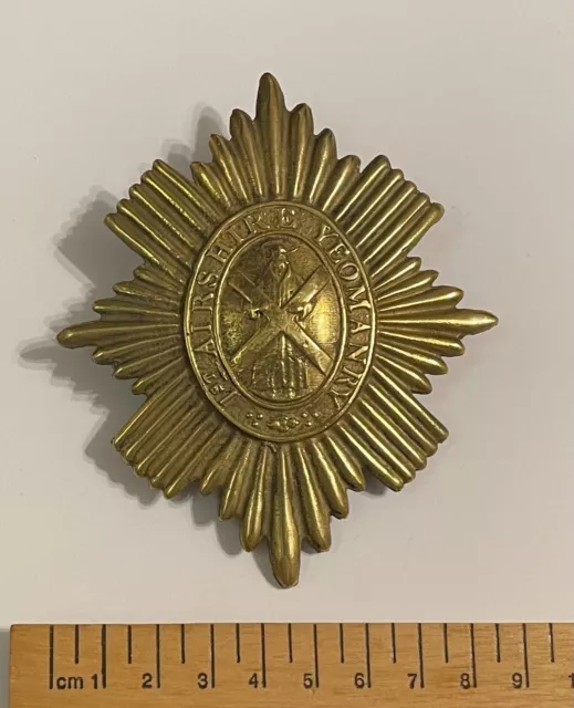 The 1st Airshire Yeomanry Helmet plate/belt badge. 2