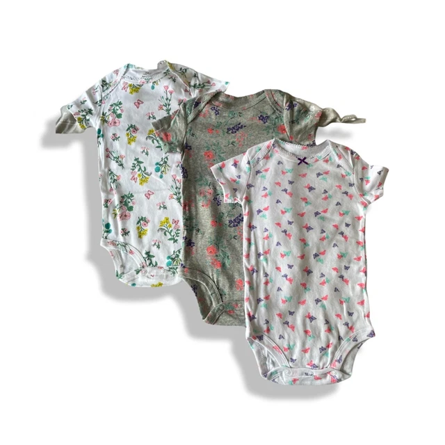 Baby/Toddler- Girls - 3 Pack Baby Grows Vests Set - UK Seller -  12-18 months