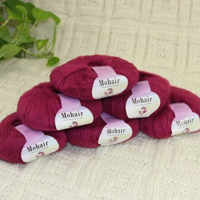 Sale 6BallsX25gr Fluffy Lace Mohair Warm Shawl Rugs Hand Knit Crocheted Yarn 26