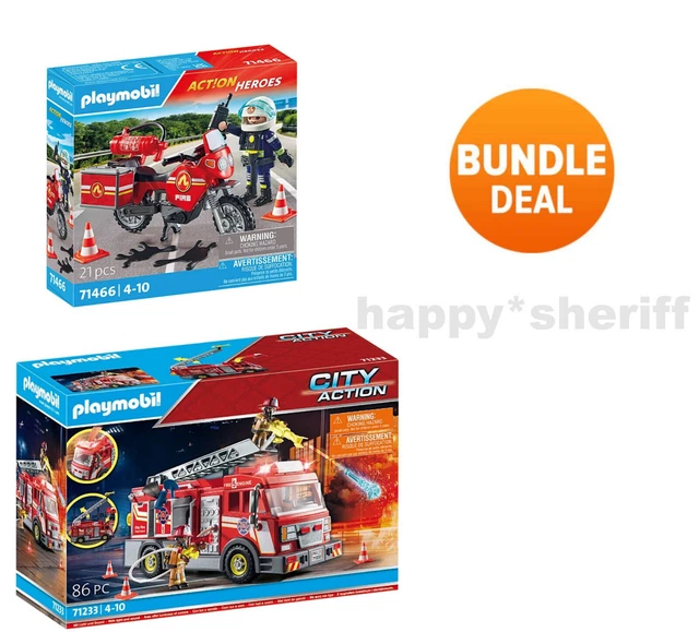 Plus-Plus 9603791 Set Camion Dei Pompieri E Crew - 480 Pezzi Mattoncini Costruzione Multicolore Per Bambini 5-12 Anni